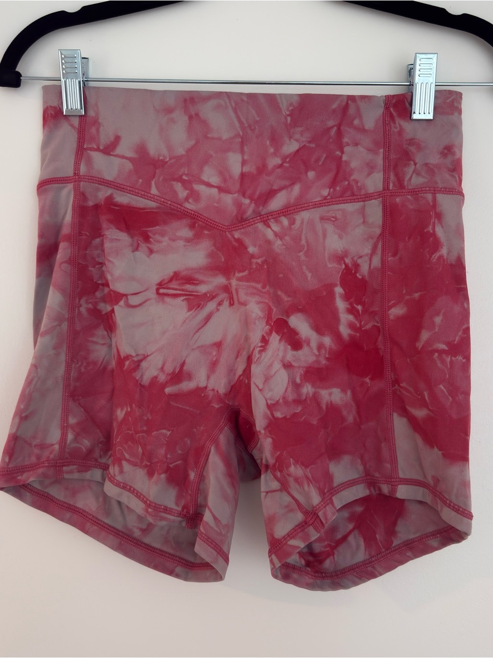 Vitality High-Rise Tie-Dye Athletic Shorts in Pink